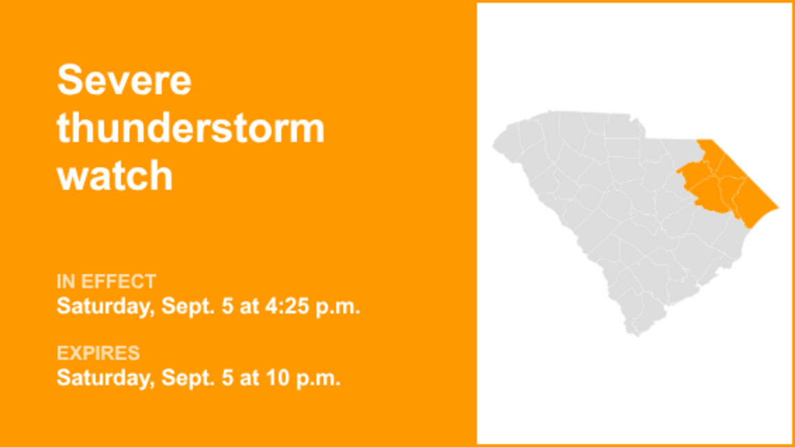 UPDATE: Pee Dee placed under a severe thunderstorm watch until Saturday night 