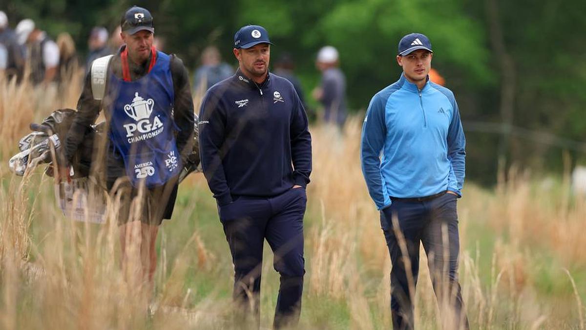  LIV Golf's Bryson DeChambeau (left) missed the cut at the PGA. | Bill Streicher-Imagn Images 