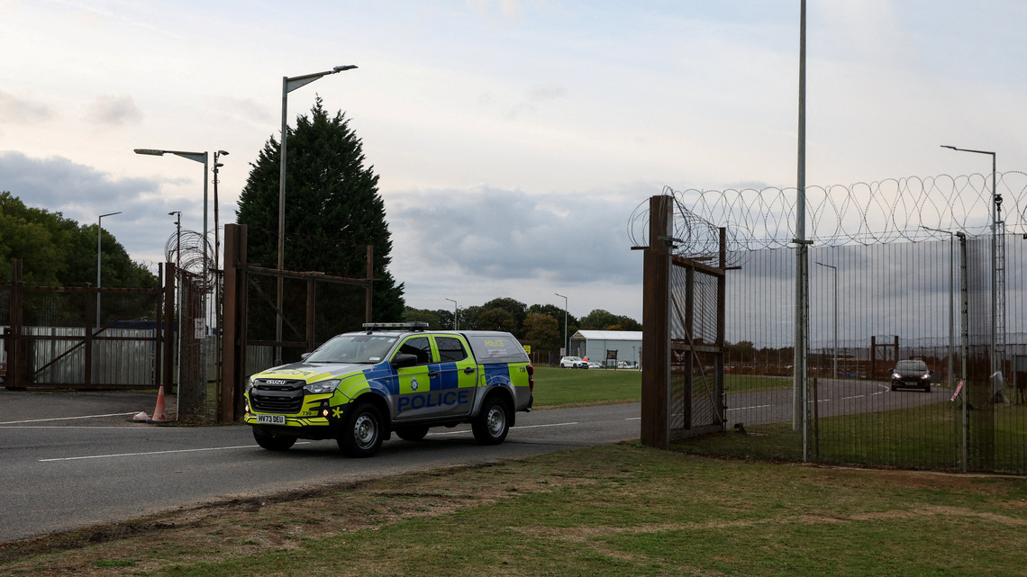 Two men arrested after breaking into UK airbase used by US, counter-terrorism police say 