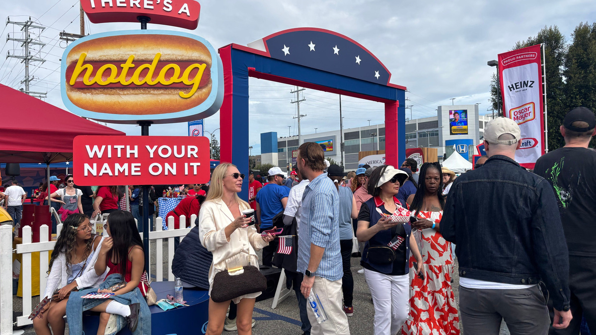 Attendees celebrate at America’s Block Party Benefit Show at the Los Angeles Memorial Coliseum on Saturday, July 4.