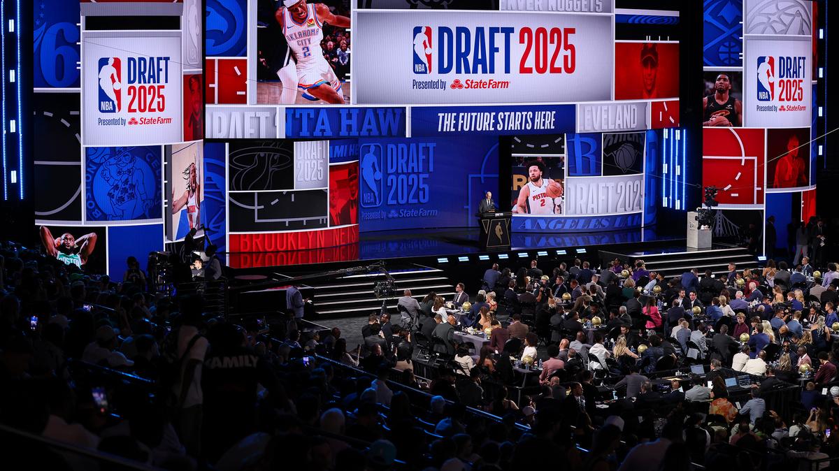 NBA Commissioner Adam Silver speaks during the 2025 NBA Draft at Barclays Center on June 25, 2025, in the Brooklyn borough of New York City. (Mike Lawrie/Getty Images/TNS)