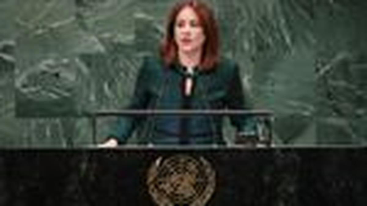 FILE PHOTO: United Nations General Assembly President Maria Fernanda Espinosa Garces addresses the 73rd session of the United Nations General Assembly at U.N. headquarters in New York, U.S., September 25, 2018. REUTERS/Carlo Allegri/File Photo