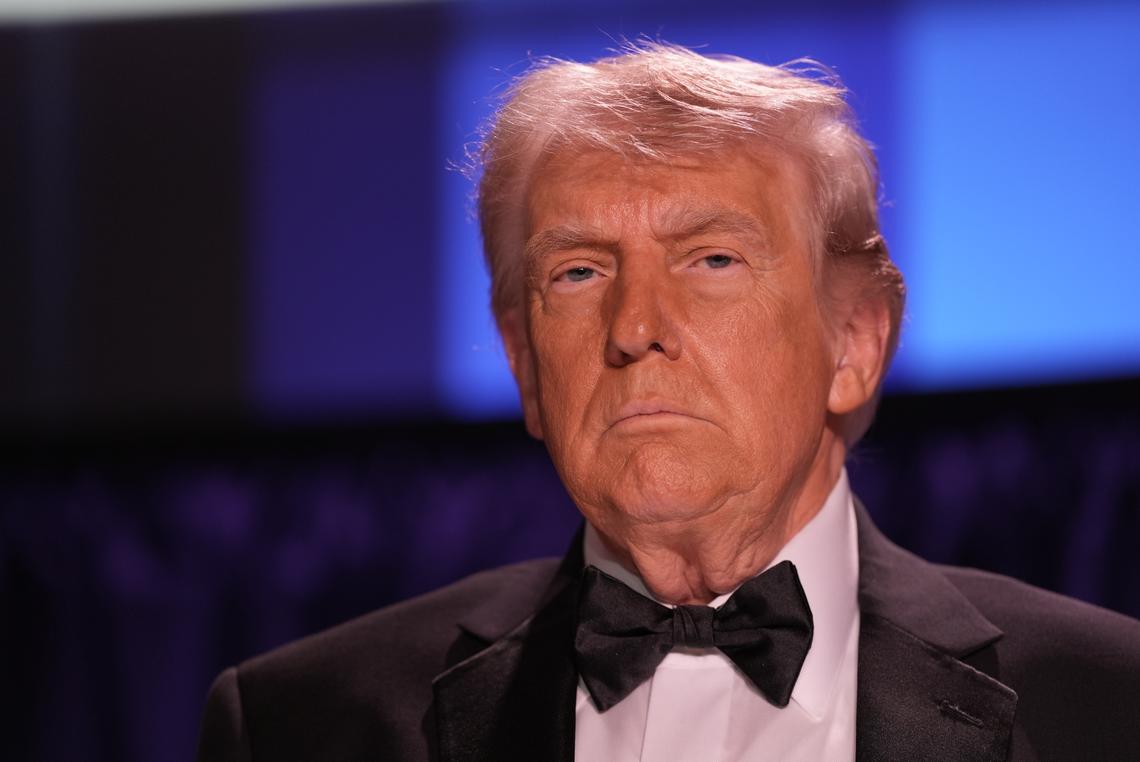 President Donald Trump attends the annual White House Correspondents Dinner at the Washington Hilton, in Washington on Saturday, April 25, 2026. (Salwan Georges/The New York Times)