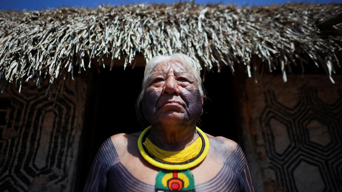 Indigenous leader Megaron Txucarramae poses for a picture during an interview with Reuters in the village of Pykany in the Menkragnoti Indigenous Territory of the Kayapo people, Para state, Brazil May 20, 2026. Megaron is Chief Raoni's successor and is preparing to continue his uncle's legacy, as well as fighting to protect Indigenous people's rights and ensure the demarcation of his people's land.  REUTERS/Adriano Machado