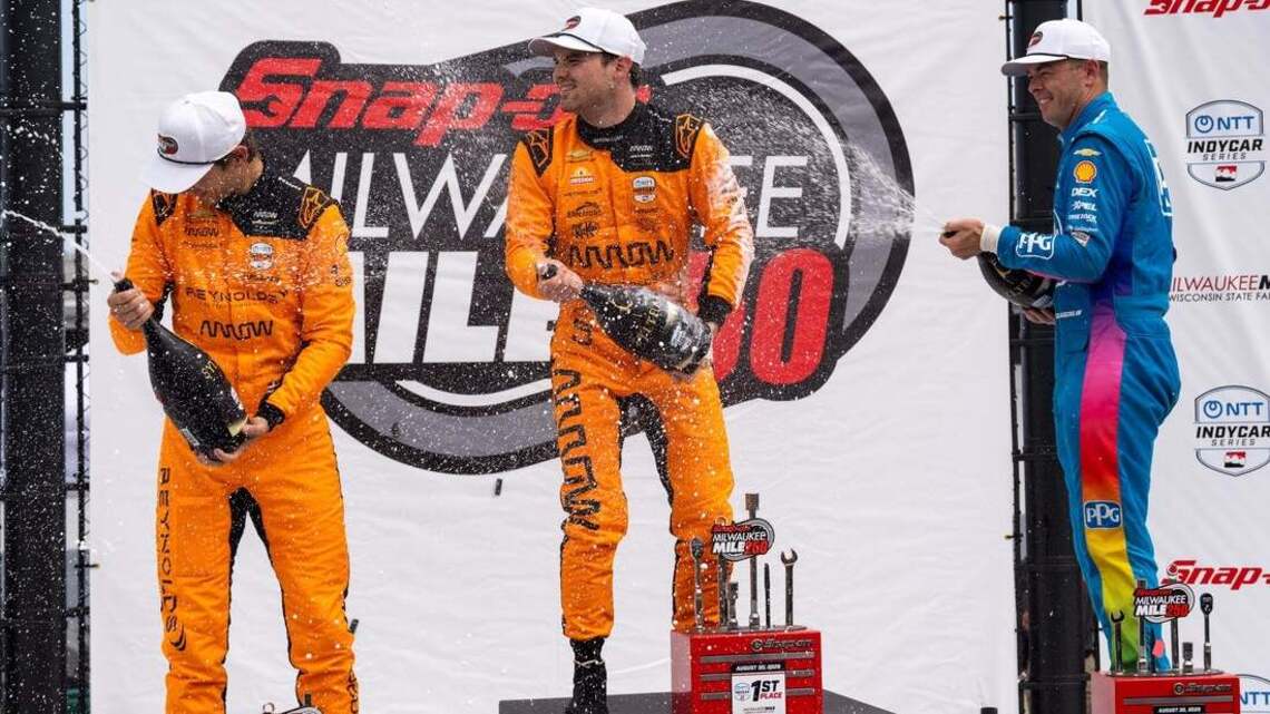 Pato O'Ward wins Milwaukee Mile 250 with postponed race still on tap 