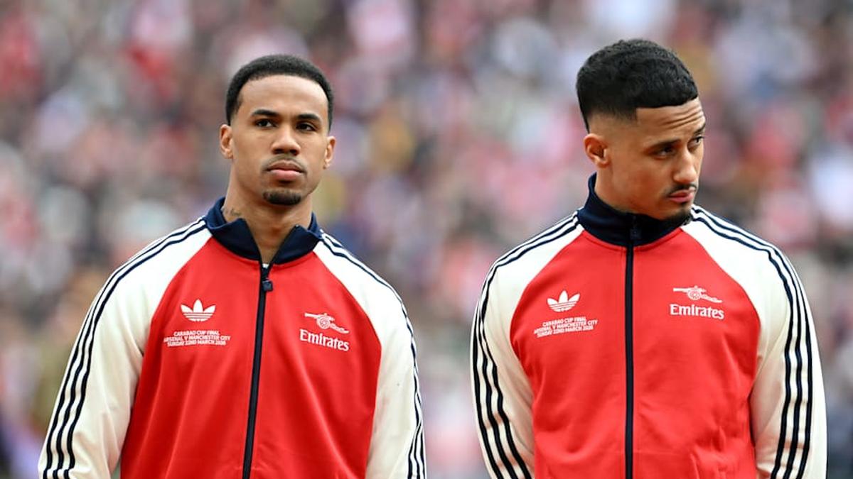  Gabriel and William Saliba (right) have been rock solid. | Stuart MacFarlane/Arsenal FC/Getty Images 