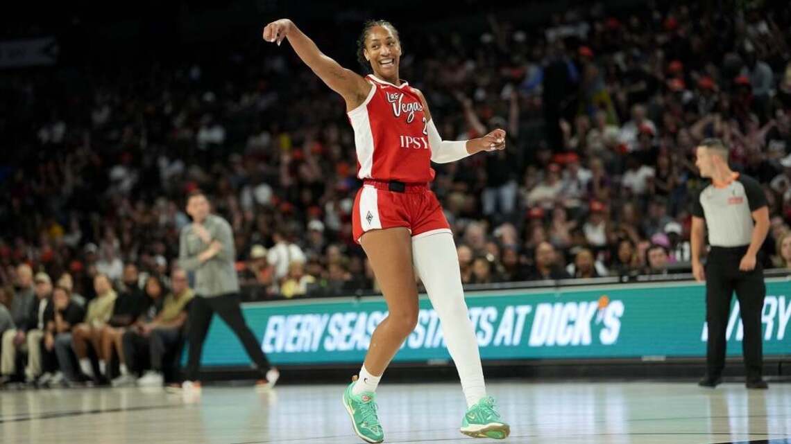 A'ja Wilson powers Aces to franchise-record 48-point win over Mercury 