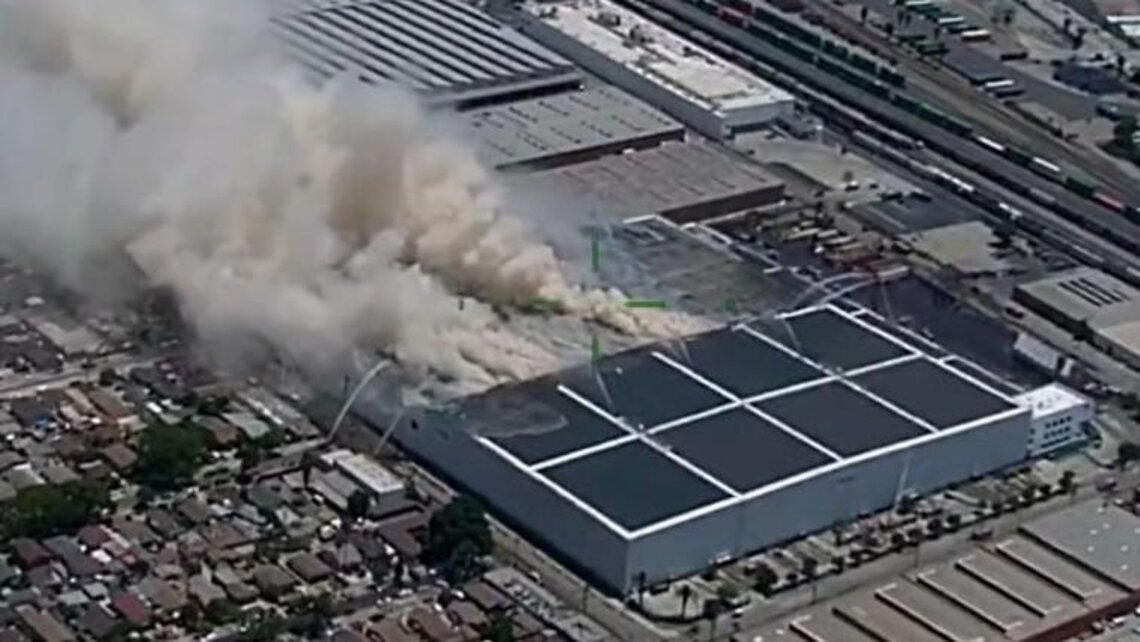 Firefighters cite progress against sprawling LA warehouse blaze