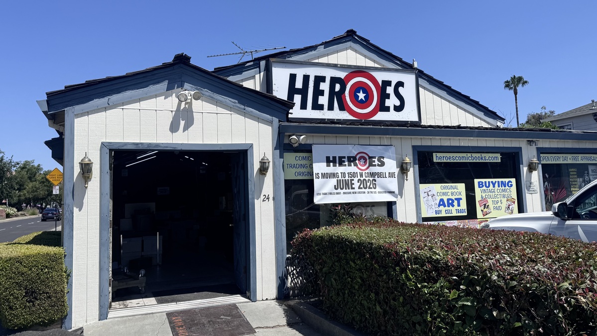 Heroes Comics in Campbell will be moving from its longtime home at 24 E. Campbell Ave. in mid-June 2026. Its new location will be at 1501 W. Campbell Ave. (Sal Pizarro/Bay Area News Group)