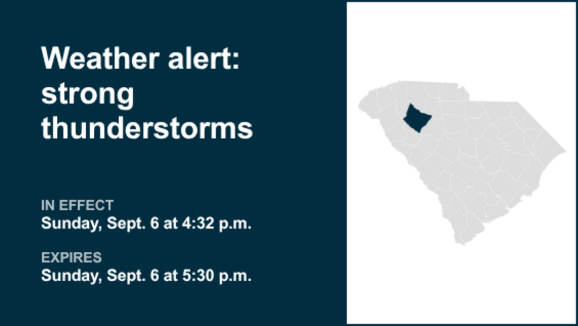 Thunderstorms with marble-sized hail in Laurens County Sunday, says the NWS 