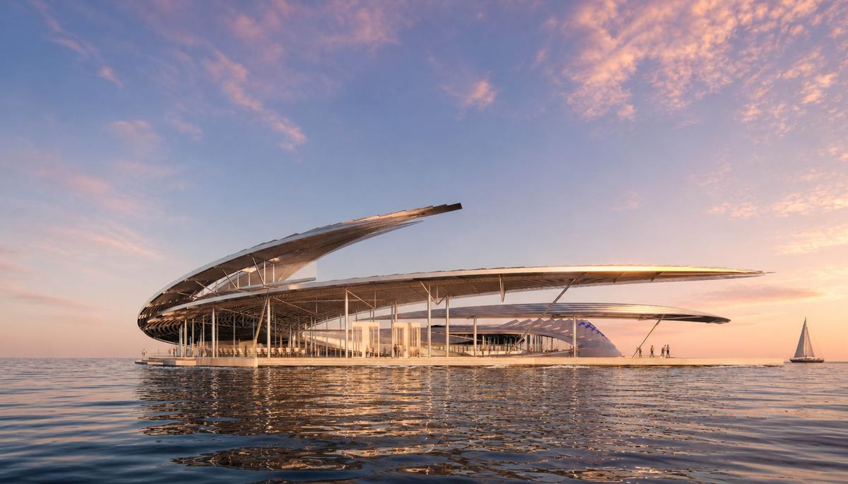  A rendering of the side view of the Ocean Vortex building. 