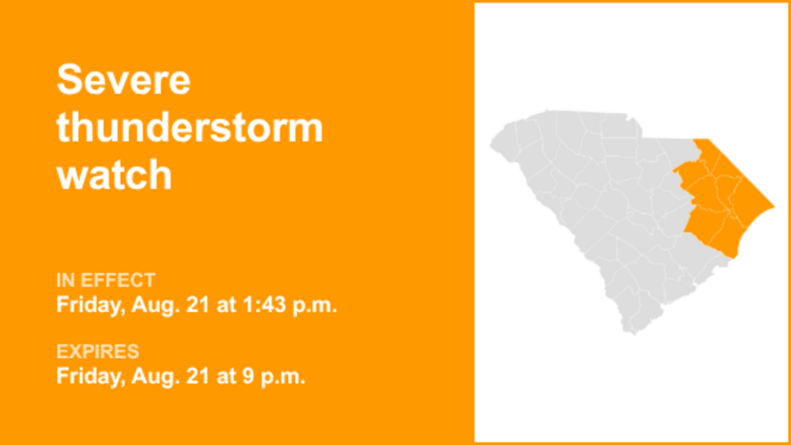 Severe thunderstorm watch in place for Pee Dee until Friday night 