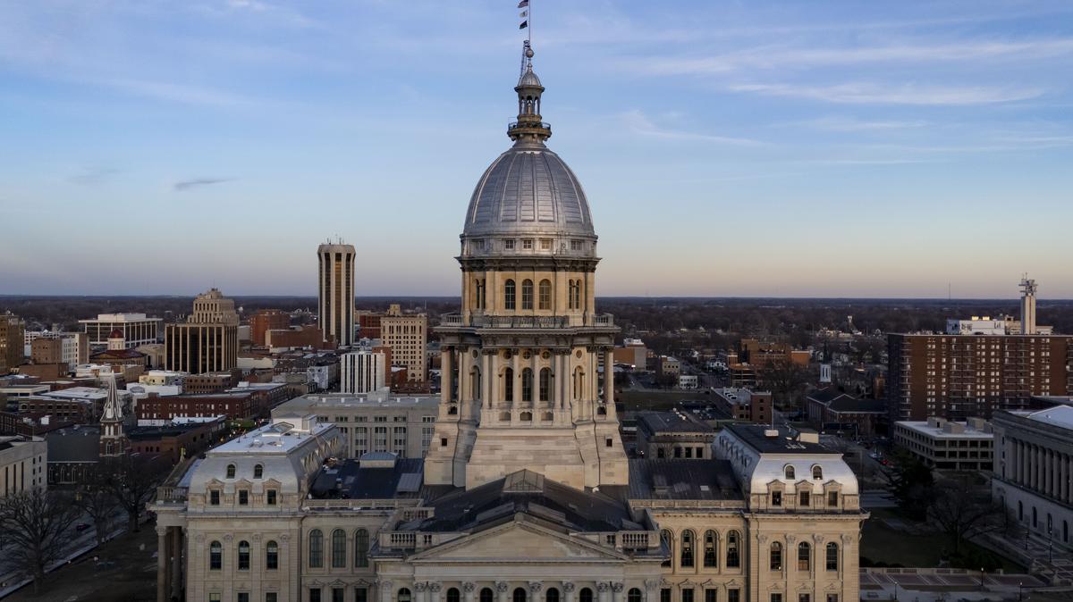 The Illinois State Capitol on Feb. 18, 2026, in Springfield, Illinois. (Brian Cassella/Chicago Tribune/TNS)