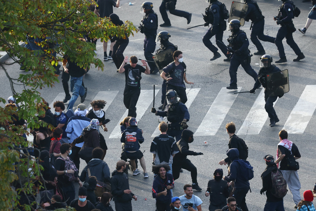 Police fire teargas as French school protests cause 'heaviest toll in ...