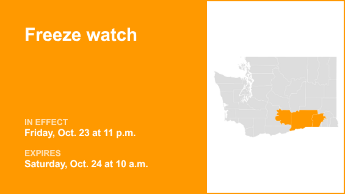 UPDATE: Freeze watch issued for Eastern Washington until Saturday morning 