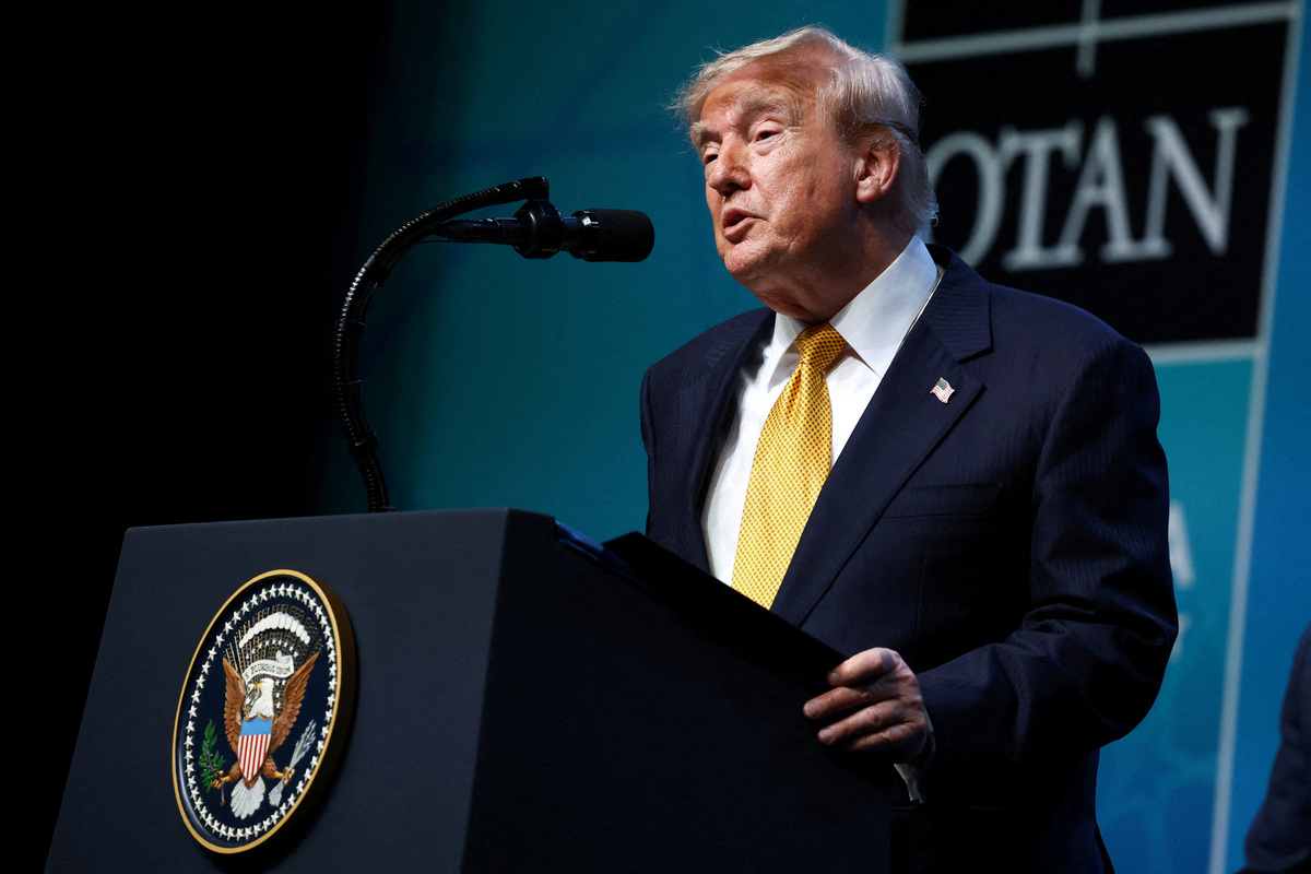 FILE PHOTO: U.S. President Donald Trump speaks during a press conference on the day of a NATO leaders' summit in Ankara, Turkey, July 8, 2026. REUTERS/Stoyan Nenov/File Photo