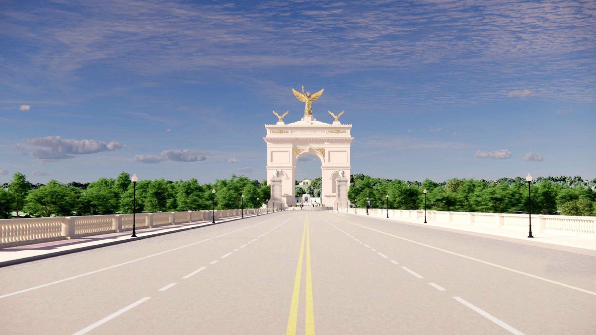 An artist's rendering of U.S. President Donald Trump's proposed 'Independence Arch' is seen in this handout obtained on April 10, 2026. U.S. Commission on Fine Arts/Handout via REUTERS THIS IMAGE HAS BEEN SUPPLIED BY A THIRD PARTY