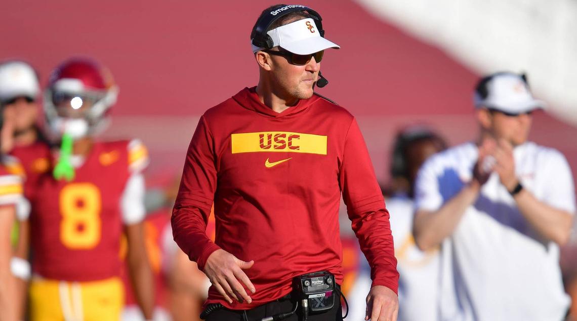  USC Trojans head coach Lincoln Riley. Gary A. Vasquez-Imagn Images