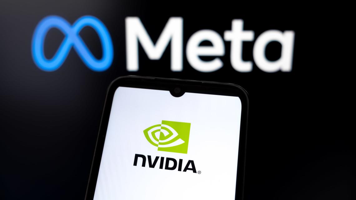 Nvidia and Meta stocks move on massive AI chip deal 