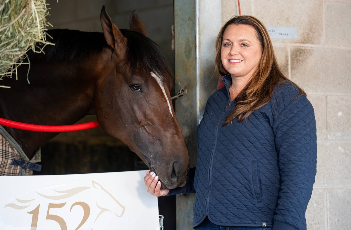  Cherie DeVaux, the first female trainer to win the Kentucky Derby, stands with Golden Tempo Jeff Faughender/Courier Journal / USA TODAY NETWORK via Imagn Images