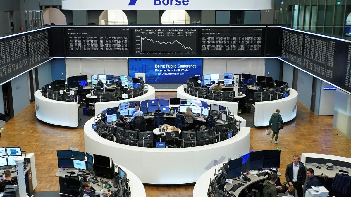 The German share price index DAX graph is pictured at the stock exchange in Frankfurt, Germany, May 7, 2026.     REUTERS/staff