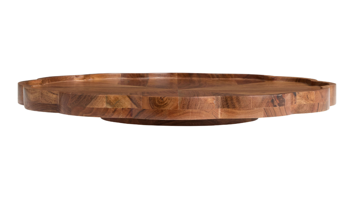 World Market's Acacia Wood Scalloped Lazy Susan Is the Prettiest Kitchen Upgrade 
