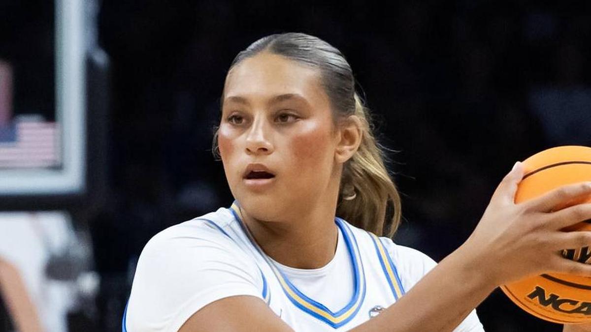  Apr 3, 2026; Phoenix, AZ, USA; UCLA Bruins forward Sienna Betts (16) against the Texas Longhorns during a semifinal of the Final Four of the women's 2026 NCAA Tournament at Mortgage Matchup Center. Mandatory Credit: Mark J. Rebilas-Imagn Images | Mark J. Rebilas-Imagn Images 