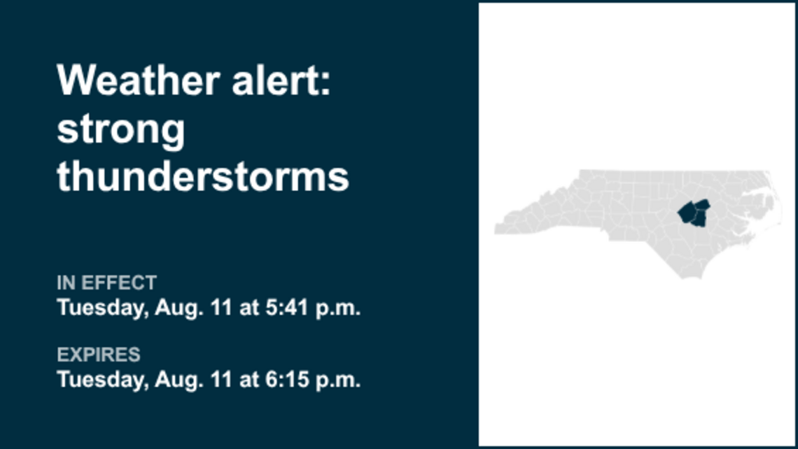 UPDATE: Weather alert for North Carolina Tuesday evening - wind gusts up to 50 mph 