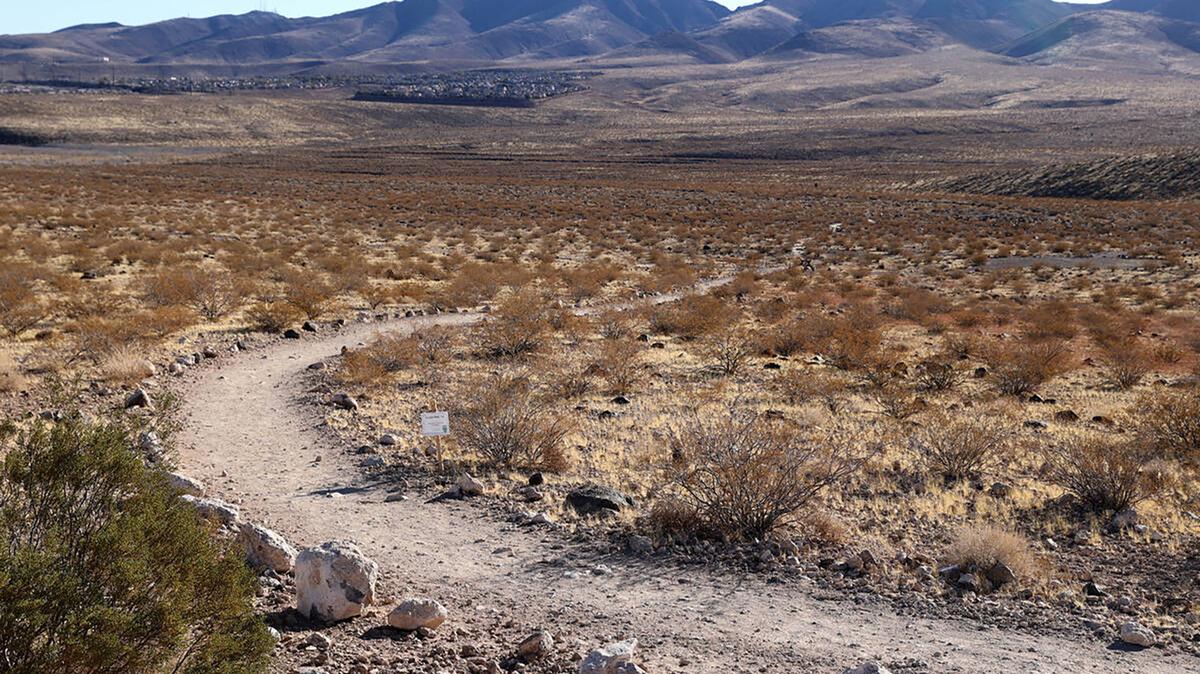 The Sloan 101 trailhead at Sloan Canyon National Conservation Area on Feb. 26, 2021, in Henderson, Nevada. (K.M. Cannon/Las Vegas Review-Journal/TNS)