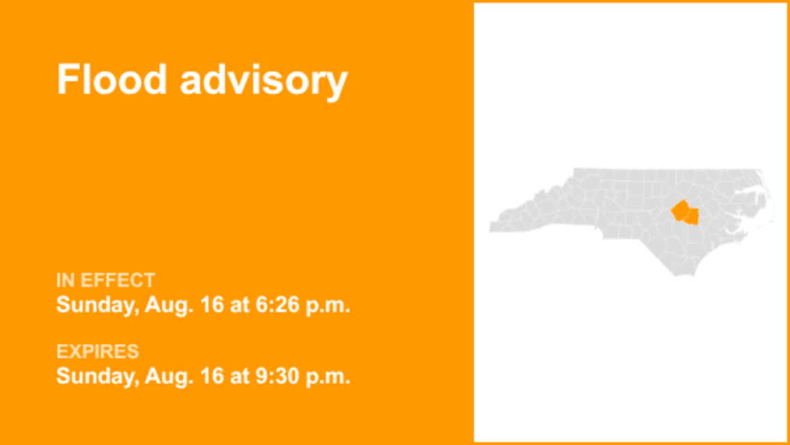 Flood advisory active for Johnston and Wayne counties until Sunday night 