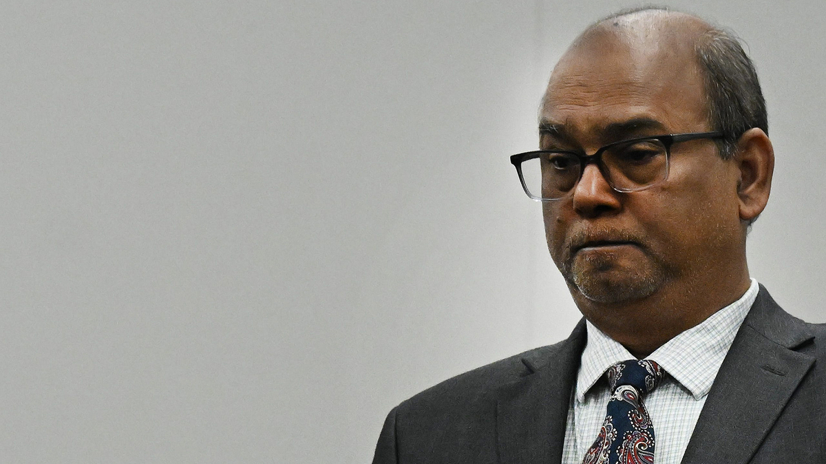 Hamtramck City Councilman Mohammed Hassan, on trial on charges that he forged a signature on an absentee ballot in 2023, before Judge Michael Hathaway and jury, in Detroit on Wednesday, July 1, 2026. (Daniel Mears/The Detroit News/TNS)