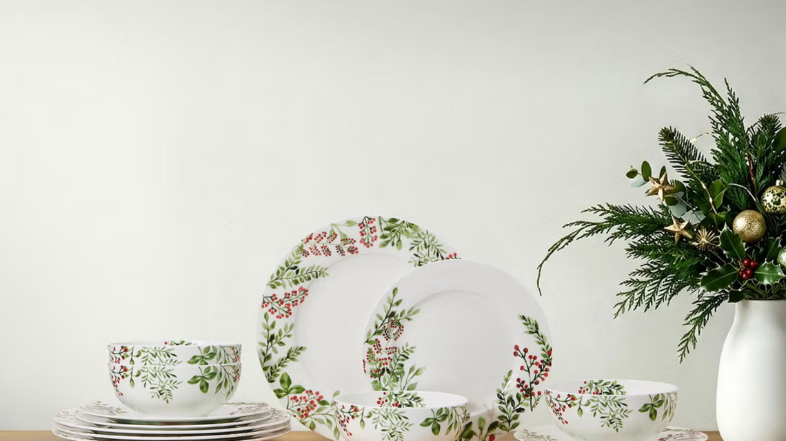 Costco's Vibrant New 12-Piece Bone China Dinnerware Set Brings Festive Charm Home for the Holidays 