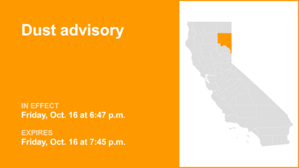 Dust advisory active for Lassen County Friday evening 