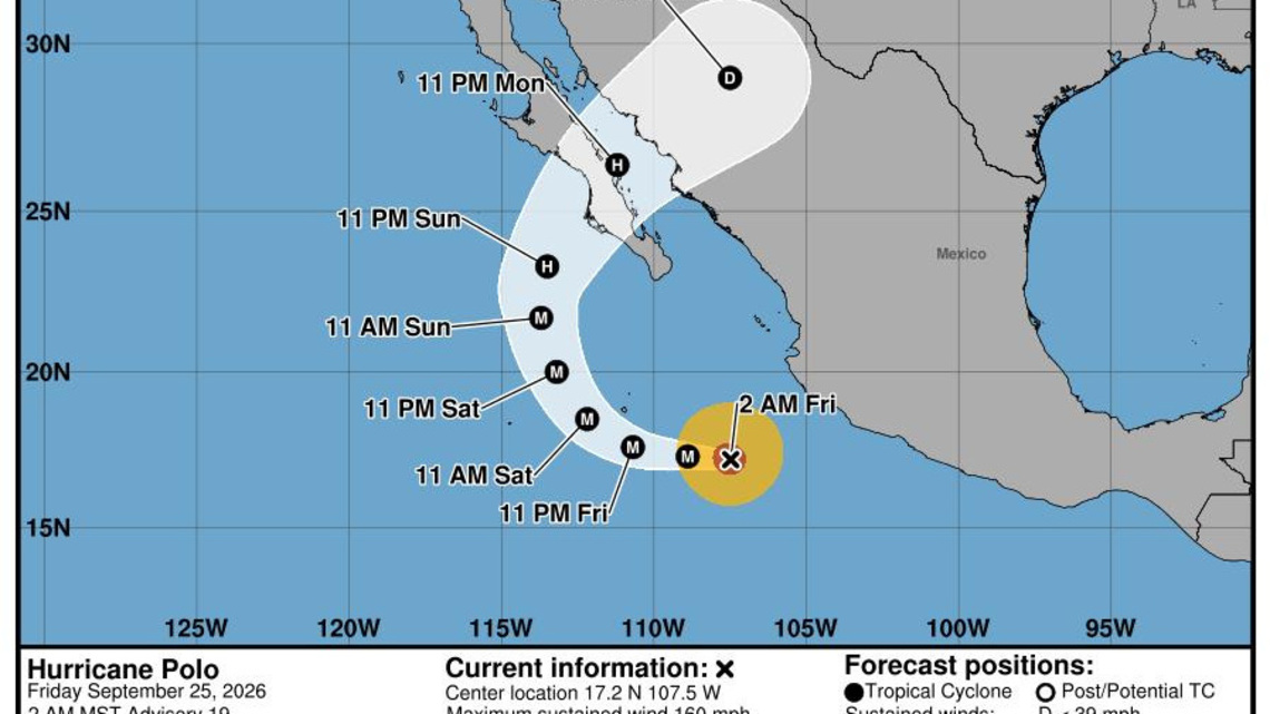 Track path of eye-popping Category 5 Hurricane Polo as it strengthens 