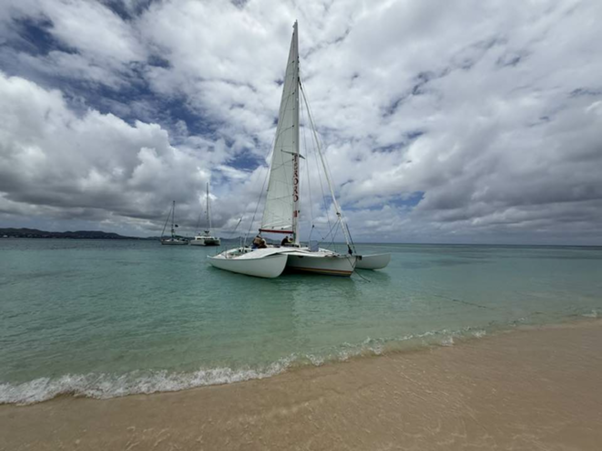 Catamaran off the coast of Buck Island Reef National Monument. Photo credit: Jill Robbins