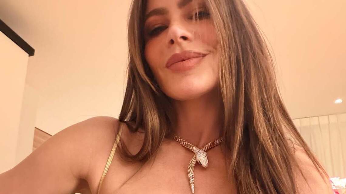 Sofia Vergara Shows Off Cleavage in Low-Cut Dress During Paris Fashion Week 