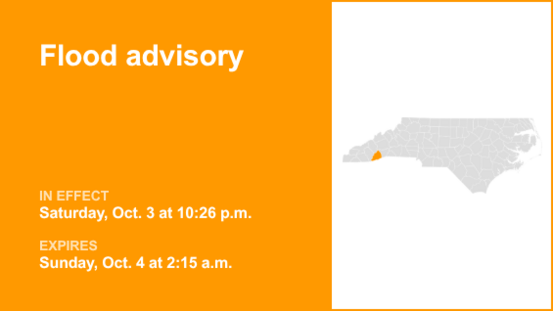 UPDATE: Flood advisory affecting Transylvania County until 3 a.m. Sunday 