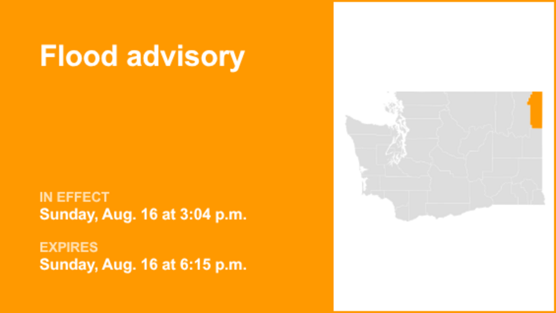 Pend Oreille County under a flood advisory until Sunday evening caused by substantial rain 