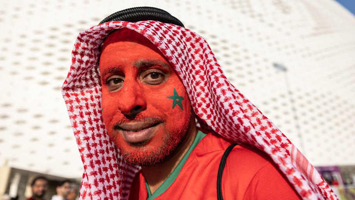  Morocco fans make themselves seen and heard. | Simon Bruty/Anychance/Getty Images 