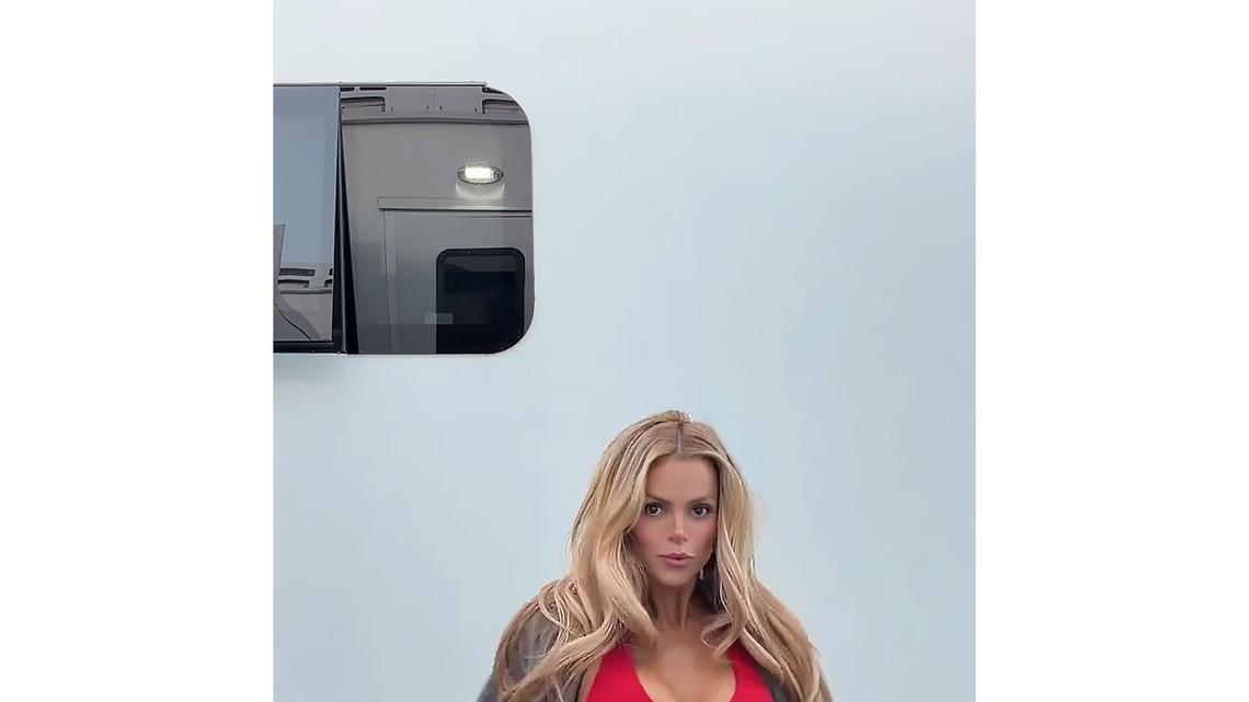 Brooks Nader ‘Looks Good' and ‘Feels Good' in Her Red ‘Baywatch' Swimsuit 