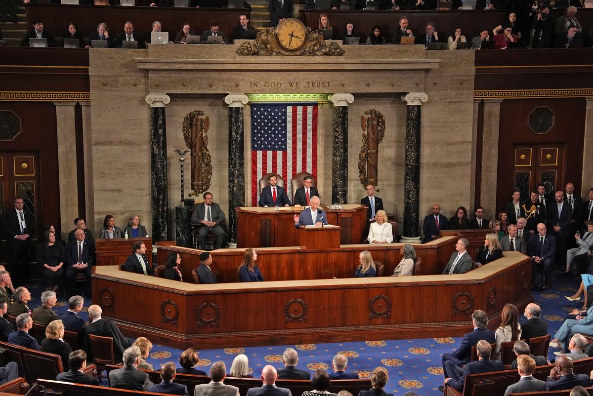 King Charles III addresses a joint meeting of Congress in honor of the 250th anniversary of American independence at the Capitol in Washington, on Tuesday, April 28, 2026. (Salwan Georges/The New York Times)
