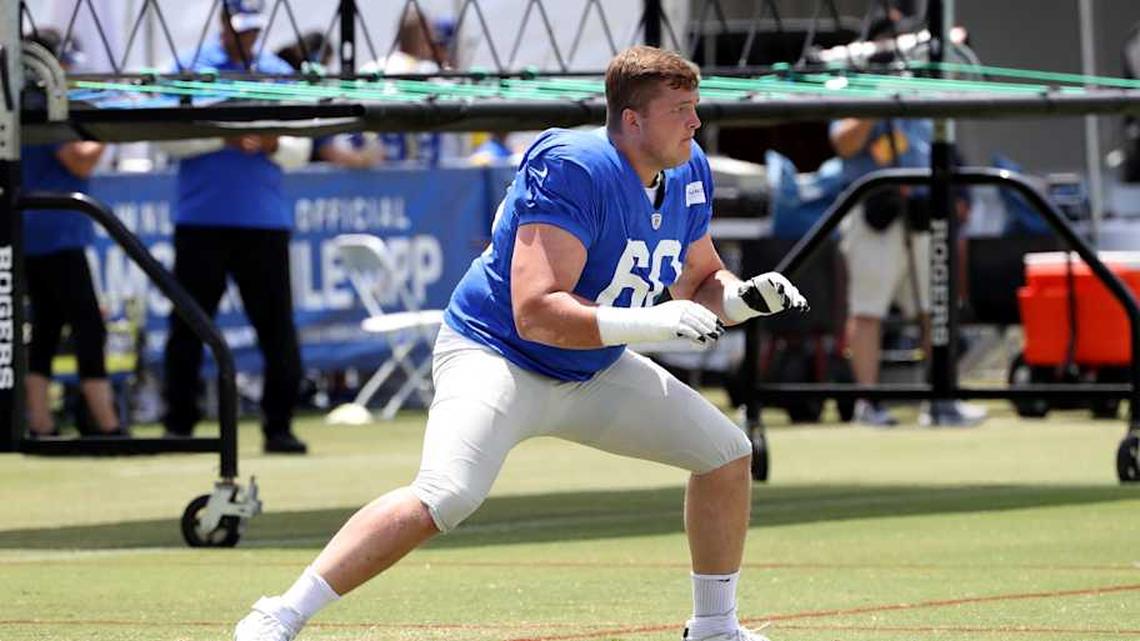  Jul 30, 2022; Irvine, CA, USA; Los Angeles Rams guard Logan Bruss (60) during training camp at University of California Irvine. Mandatory Credit: Kiyoshi Mio-Imagn Images | Kiyoshi Mio-Imagn Images 