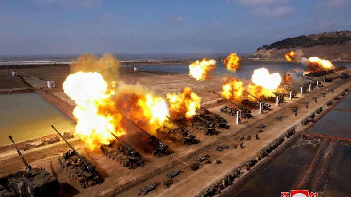 North Korea's Kim observes artillery drills on key holiday 