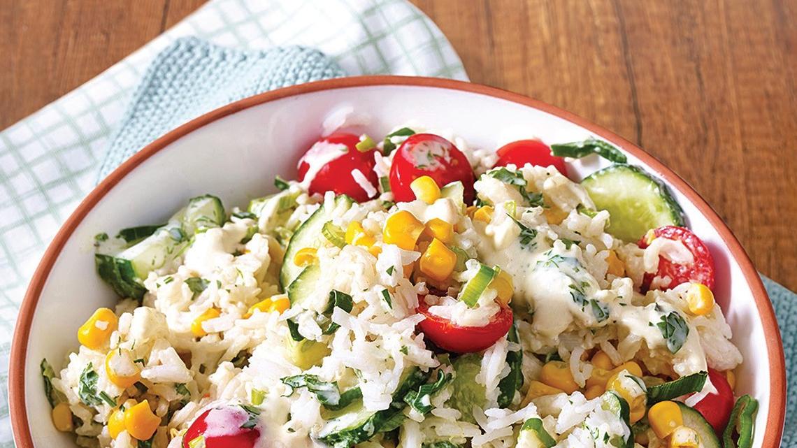 Dreamy & Creamy Cucumber Rice Salad Recipe