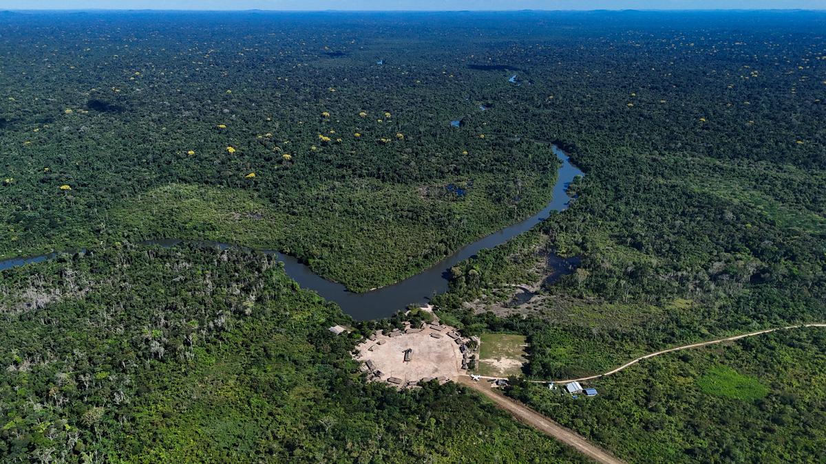 A drone view of the Pykany village in the Menkragnoti Indigenous Territory of the Kayapo people, in Para state, Brazil May 20, 2026. REUTERS/Adriano Machado