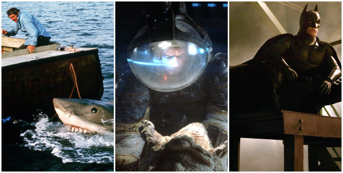 "Jaws," left, "Alien" and Christopher Nolan's own "Batman Begins" helped inform his take on "The Odyssey."