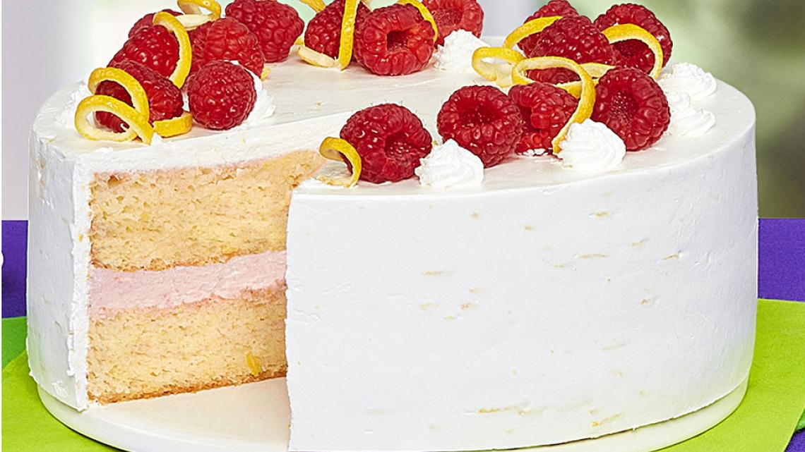 Lemon Raspberry Cake with Lemon Cream Frosting Recipe is Light & Dreamy