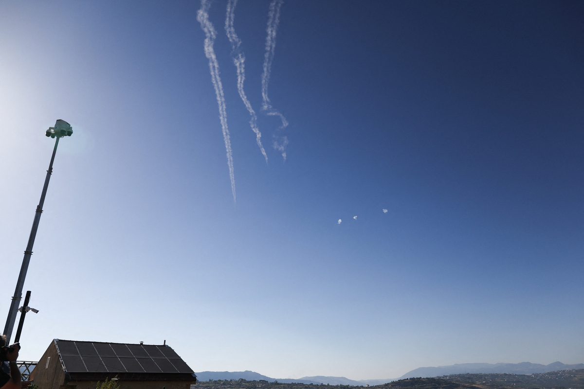 Israel's Iron Dome anti-missile system operates for interceptions over the Israel-Lebanon border, as seen from northern Israel, June 10, 2026. REUTERS/Ammar Awad