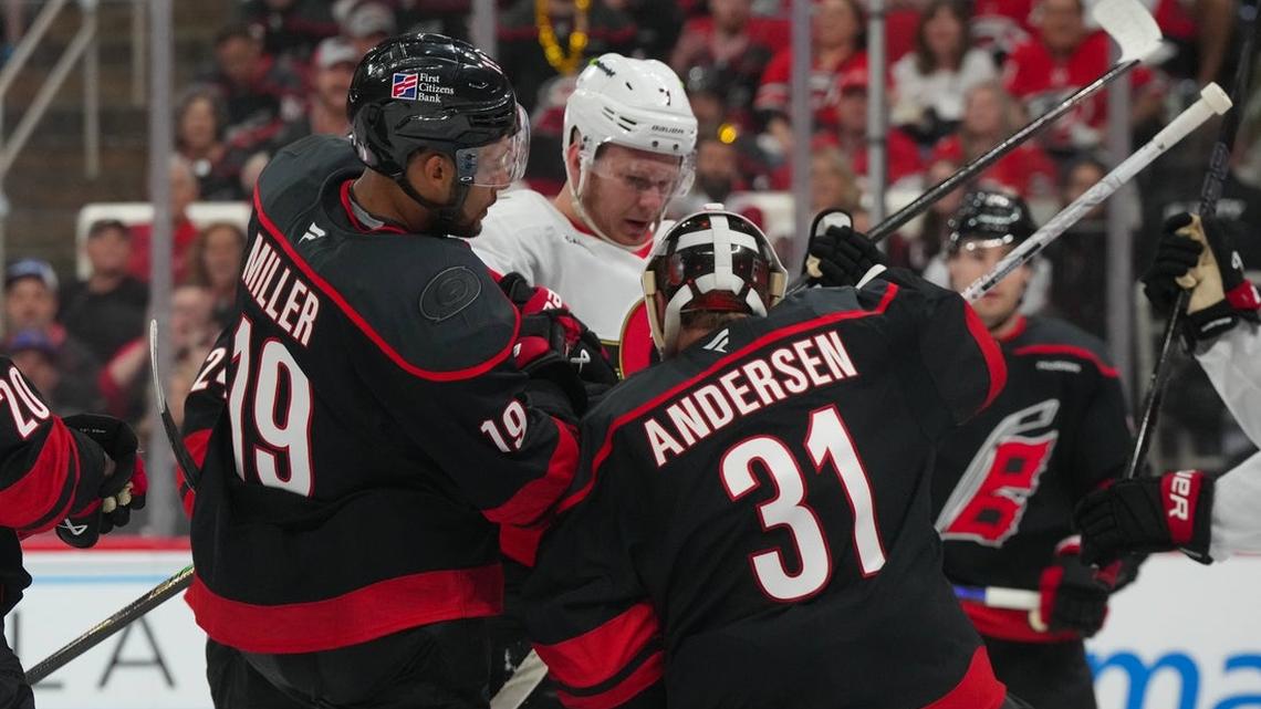 Frederik Andersen, Canes shut out Senators in Game 1 