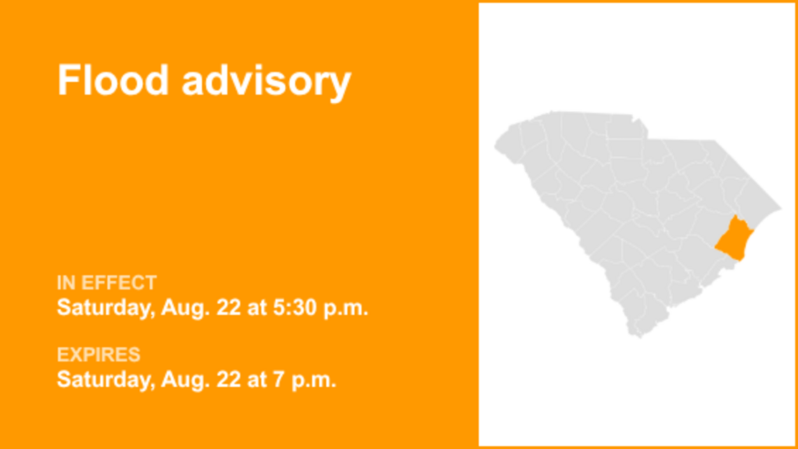 UPDATE: The current flood advisory for Georgetown County will be expiring at 7 p.m. 